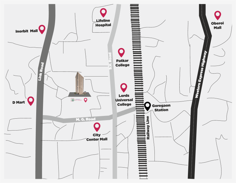 modirealty vatvriksh flat Goreagaon Location